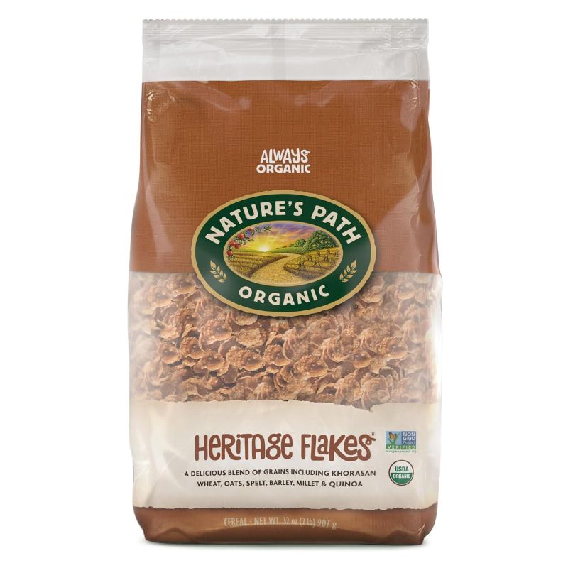 Photo 1 of Nature's Path Organic Heritage Flakes® Cereal, 32 oz (Pack of 5), Non-GMO, Earth Friendly Packaging