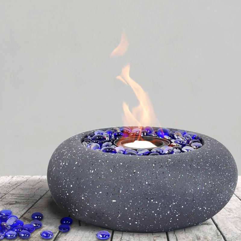 Photo 1 of 11-inch Portable fire Pit, Tabletop Fireplace fire Bowl Use Iso-Propyl Alcohol as Fuel. Clean-Burning Bio Ethanol Ventless Fireplace for Indoor Outdoor Patio Parties Events