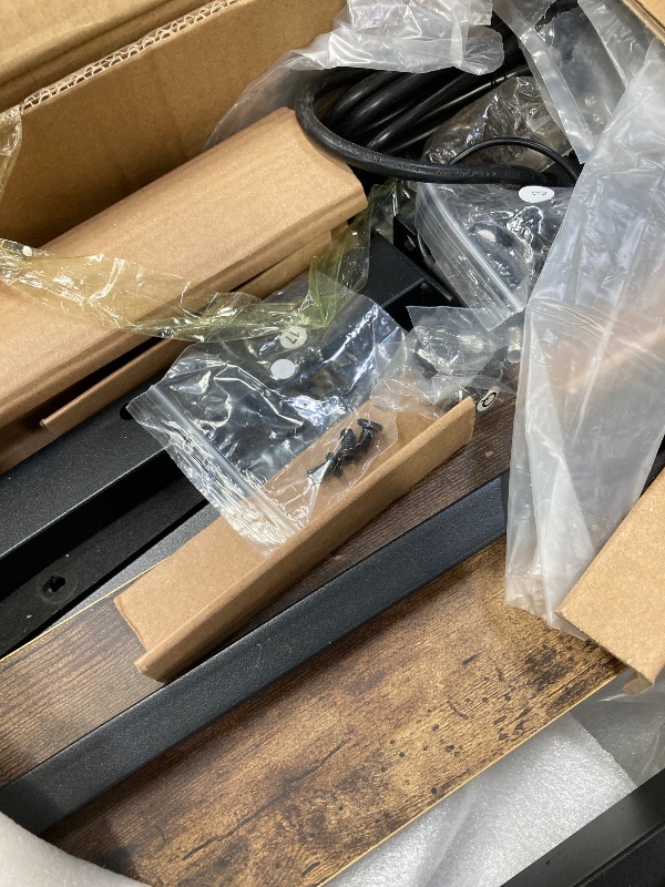 Photo 1 of ***MISSING PARTS***DWVO Queen Size Bed Frame?Led Bed Frame with Storage Headboard,Metal Platform Bed Queen with Charging Station,No Box Spring Needed, Easy Assembly,Rustic Brown