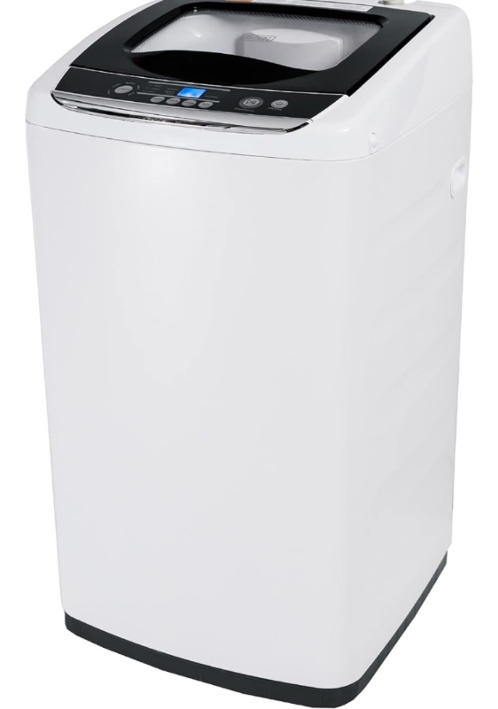 Photo 1 of BLACK+DECKER 0.9 Cu. Ft. Portable Washer, 6.6 lb. Capacity Washing Machine for Homes & Apartments, 5 Wash Cycles, Quick Connect Sink Adapter and Drain Hose Included, Transparent Lid & LED Display, BPWM09W, White