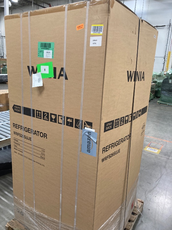 Photo 1 of Winia WRFS26SUJE 25.5 Cu. Ft. French Door Dispenser Refrigerator With a Dual Ice Maker - Black Stainless Steel
