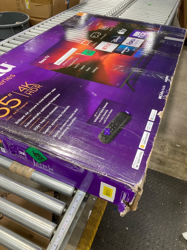 Photo 1 of Roku Smart TV – 65-Inch Select Series 4K HDR RokuTV with Roku Enhanced Voice Remote, Brilliant 4K Picture, Automatic Brightness, & Seamless Streaming – Live Local News, Sports, Family Entertainment***(Screen Cracked Selling As Parts Only)***