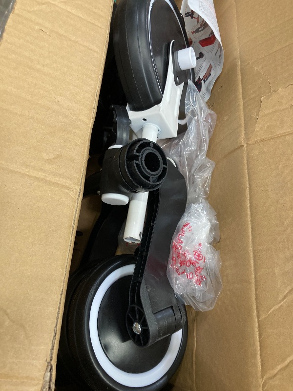 Photo 1 of ***MISSING HARDWARE***Semfri 5 in 1 Toddler Bike Tricycle for Toddlers Ages 1-4 Kids Tricycle Seat Height Adjustable Baby Balance Bike Ride-On Toy with Removable Pedals Boys and Girls Toy Bicycle - White