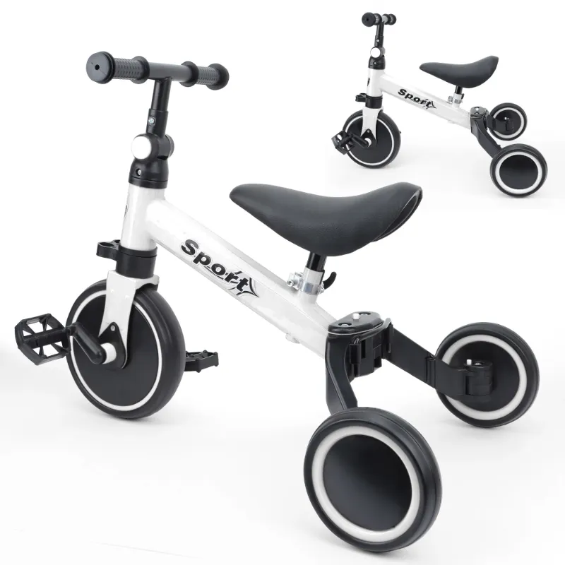 Photo 1 of ***MISSING HARDWARE***Semfri 5 in 1 Toddler Bike Tricycle for Toddlers Ages 1-4 Kids Tricycle Seat Height Adjustable Baby Balance Bike Ride-On Toy with Removable Pedals Boys and Girls Toy Bicycle - White