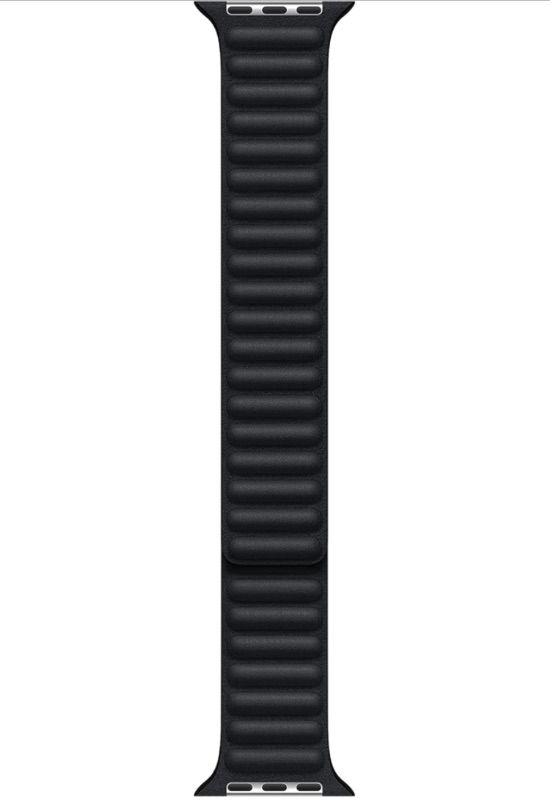Photo 1 of Apple Watch Band - Leather Link - (45mm) - Midnight - Medium/Large
