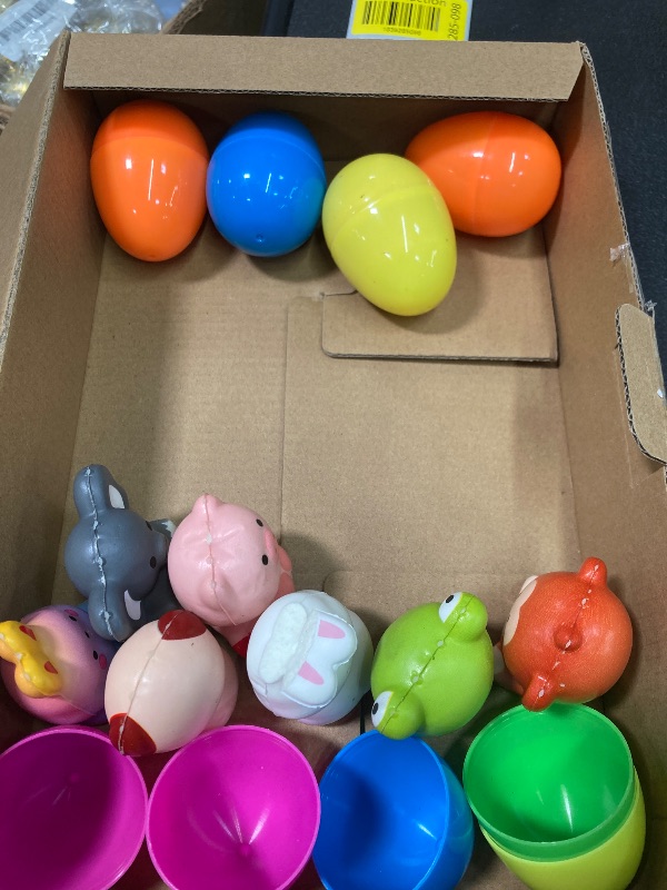 Photo 1 of 24 PCS Easter Eggs Prefilled Slow Rising Squishy Toys, Kawaii Stress Reliever Animal Squishies for Kids Easter Theme Party Favor, Easter Surprise Eggs Hunt Basket Filler, Classroom Prize Supplies