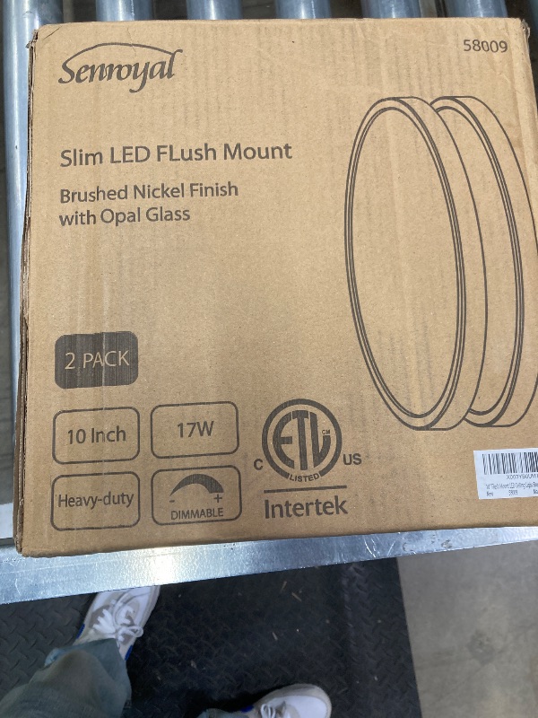 Photo 1 of 10 Inch Flush Mount LED Ceiling Light Fixture, Slim Dimmable Flush Mount Light for Kitchen, Metal and Glass Modern Ceiling Light for Low Ceiling, Bedroom, Laundry, Brushed Nickel, 17W, 3000K, 2 Pack