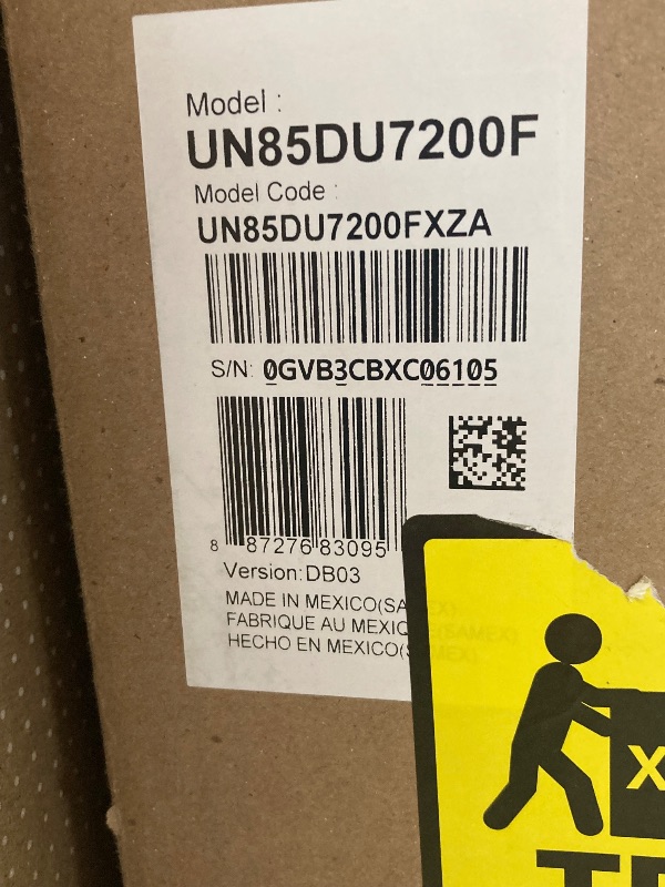 Photo 1 of 85” Class DU7200 Series Crystal UHD 4K Smart Tizen TV (2024)