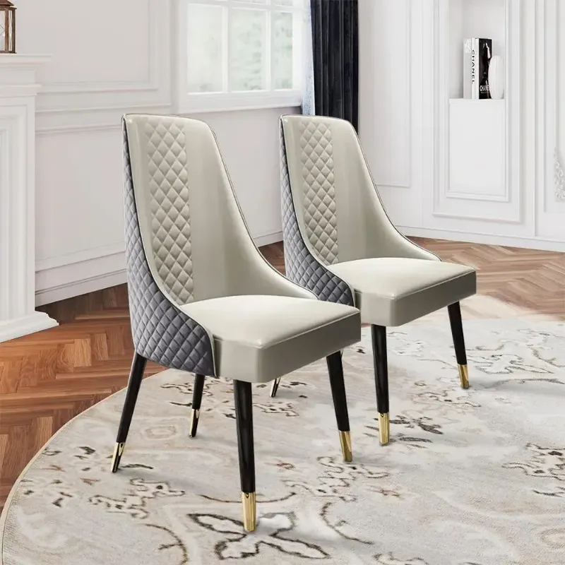 Photo 1 of ***ONLY ONE CHAIR***Katsutoshi Mid-Century Faux Leather Dining Chair, Solid Wood Legs, Density Sponge Pre-Assembly (Set of 2)