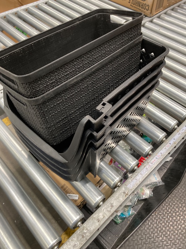 Photo 1 of black bins 4 pack 