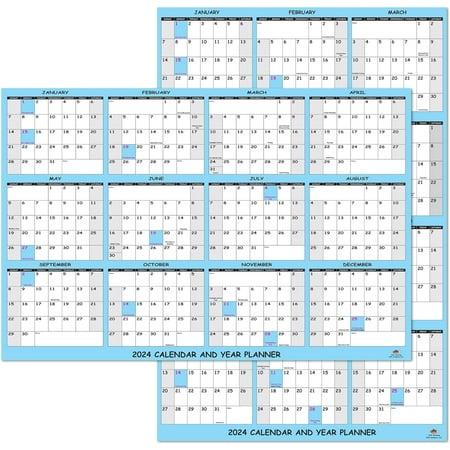 Photo 1 of 2024 Wall Calendar Large Wet & Dry Erase Laminated Size 32 X 48 12 Month Annual Yearly Wall Planner Reversible Horizontal/Vertical
