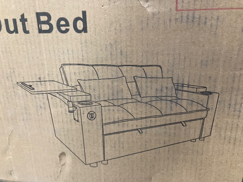 Photo 1 of 3 in 1 Sleeper Sofa Couch Bed, Futon Sofa Bed Chair, Convertible Sleeper Chair Bed, Love Seat Pull Out Sofa Bed, Folding Sofa Bed Chair, Sofabed for Living Room (Black)