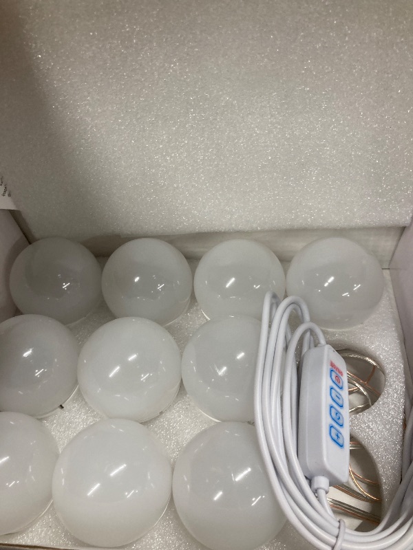 Photo 1 of ***MISSING TWO BULBS***RNKR DIY Hollywood Lighted Makeup Vanity Mirror Dimmable Lights Stick on LED Mirror Light Kit for Vanity Set Plug in Makeup Light for Bathroom Wall
