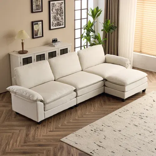 Photo 1 of ***THIS IS ONLY 1 BOX, MISSING TWO OTHER BOXES***Avrilynn 120'' Upholstered Cloud Sofa&Couch with Ottoman
