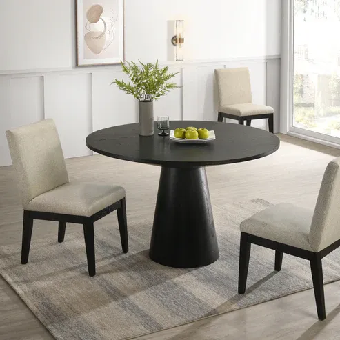 Photo 1 of Best Master Furniture Terra Transitional Black Round Dining Table