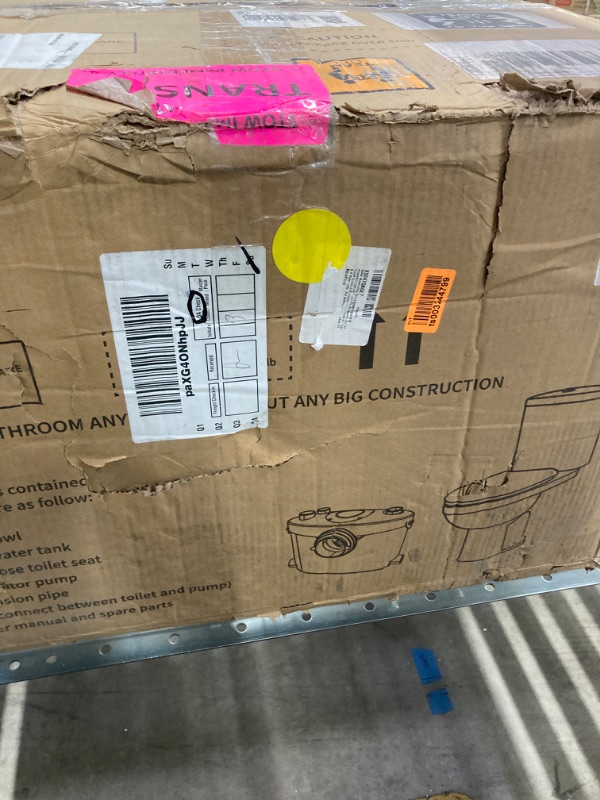 Photo 1 of Simple Project 600w Macerating Toilet System, Silent & Powerful Upflush Toilet For Basement, Upflow Toilet Included Macerator Pump, With Ac Vent & 4 Water Inltes For Bathroom- 2-piece Kit