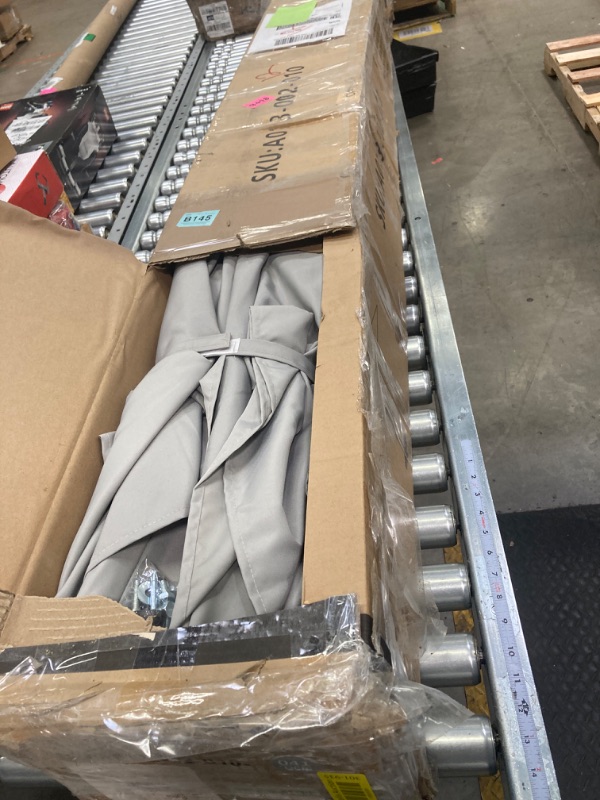 Photo 1 of ***MISSING ALL HARDWARE**vidaXL Cantilever Garden Umbrella with LED Lights | Solar-Powered Parasol | Anti-Fade Polyester Fabric | Easy to Operate with Tilting Mechanism | Sturdy Metal Pole | Diameter 114.2” | sAND