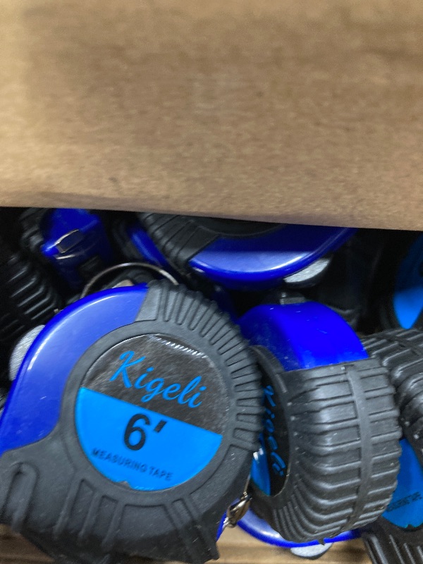 Photo 1 of Kigeli 50 Pcs 6ft/2 Meter Mini Measuring Tape Keychains Small Measure Keychain Bulk Set Functional Mini Retractable Measuring Tape Keychains with Slide Lock for Engineer Crafter(Blue)