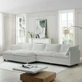 Photo 1 of BedLuxury 111.5'' Modular Sectional Sofa with Movable Ottomans, U Shaped Cloud Couch for Living Room, 3-Seat, Beige
box b