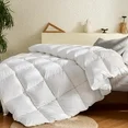 Photo 1 of All-season Down Comforter, White Goose Feather Duvet Insert with 100% Organic Cotton Cover, Queen, White