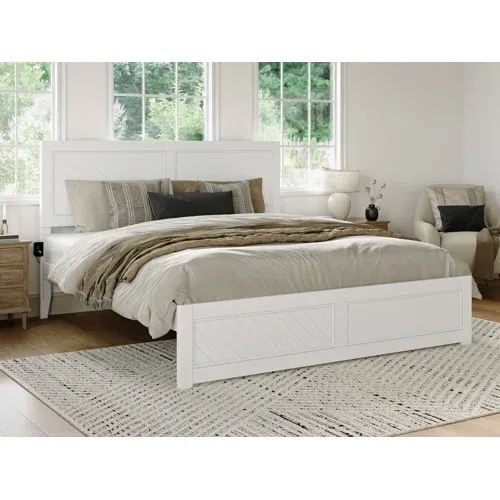 Photo 1 of ***MISSING OTHER BOX****Jeinny Solid Wood Platform Bed with Matching Footboard
