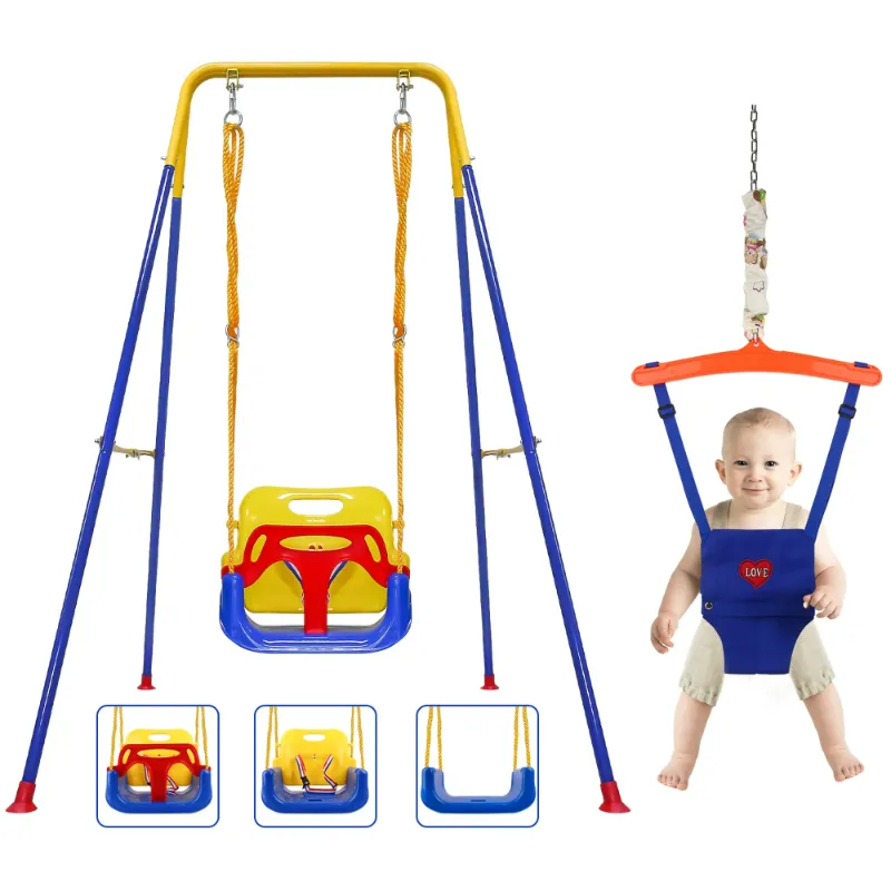 Photo 1 of ****JUST THE SWING SEAT ONLY/NO FRAME****VIRNAZ 2-in-1 Toddler Swing Set and Baby Jumper Backyard Outdoor Indoor for Kid Children, Safety Bouncer Seat and Foldable Metal Swing Stand