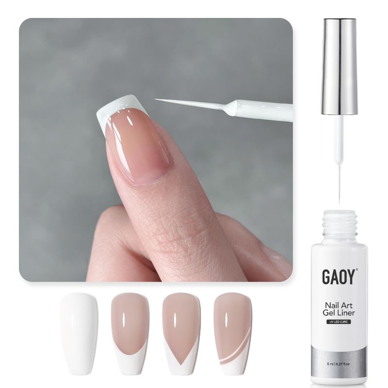 Photo 1 of  White Swirl Gel Nail Polish Art Line