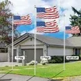 Photo 1 of 14 Gauge Flag Pole for Outside In Ground - 25 FT Heavy Duty Flagpole Kit for Yard - Extra Thick Outdoor Flag Poles with 3x5 American Flag for Residential or Commercial, Silver