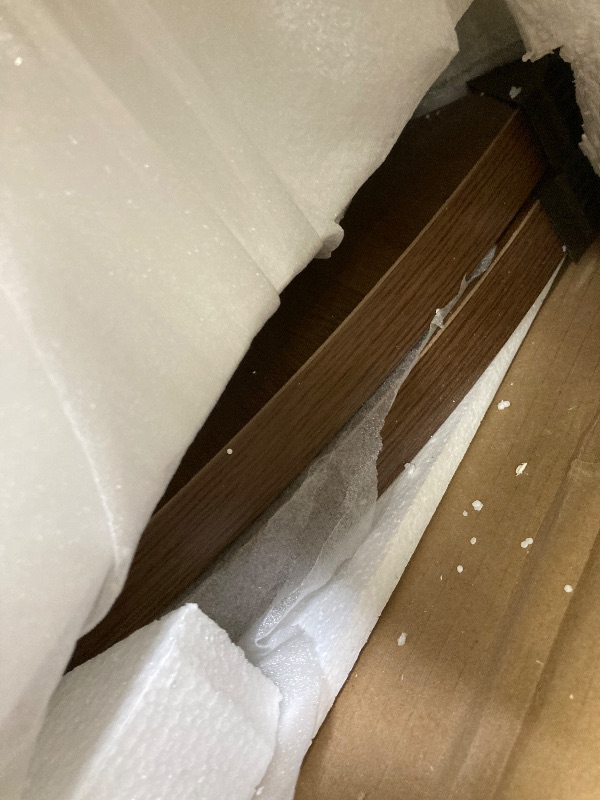 Photo 1 of LITTLE TREE 39" Small Conference Table for 4, Round Meeting Table with X-Shaped Stable Pedestal, for Office, Conference Room, Small Spaces, Dark Brown