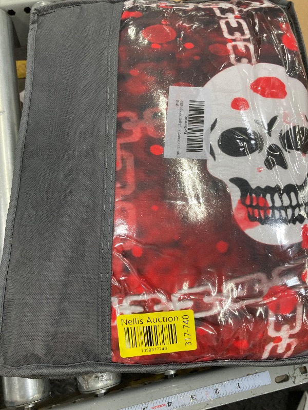 Photo 1 of ++ different color+++WeCozy 7 Pcs King Size Comforter Set with 2 Pillowcases & 2 Shams, Skull Evil Rock Bedding for Kids and Adults, Roll Gothic Skeleton Bed in a Bag with Flat Fitted Sheet