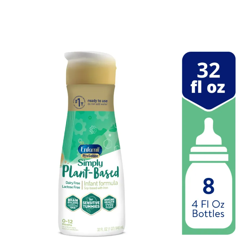 Photo 1 of Enfamil ProSobee Plant-Based Liquid Baby Formula, Dairy Free, Lactose Free, 32 fl oz Bottle