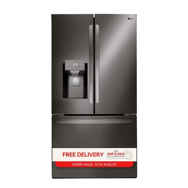 Photo 1 of 30 cu. ft. 4-Door French Door Refrigerator, Door-In-Door, Full-Convert Drawer, Craft Ice in PrintProof Black Stainless
