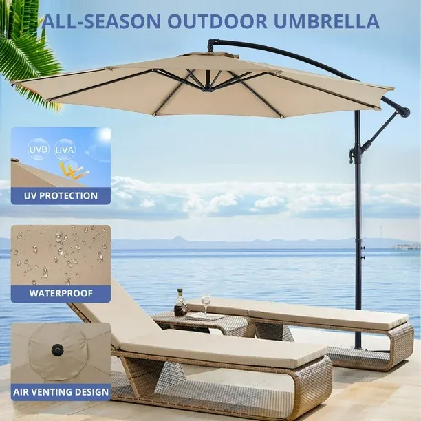 Photo 1 of *see notes*
Simenmax 10ft Offset Umbrella Cantilever Patio Hanging Umbrella Outdoor Market Umbrella with Crank Suitable for Garden, Lawn, backyard and Deck,Khaki
