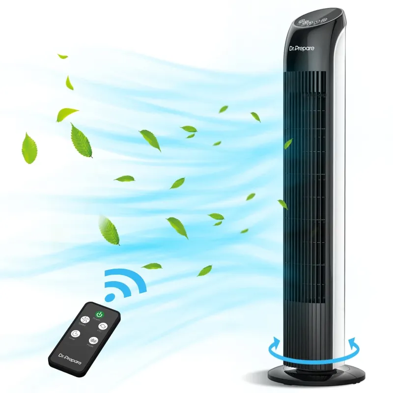 Photo 1 of 33" Oscillating Tower Fan , Dr.Prepare Personal Cooling Fan with 3 Speeds, 3 Wind Modes
