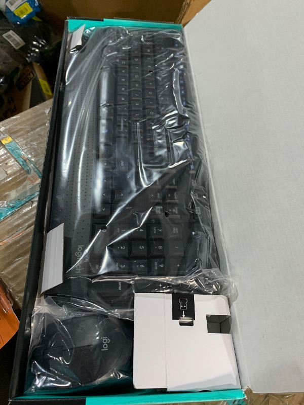 Photo 1 of (Incomplete item) Logitech MK345 Wireless Keyboard and Mouse Combo with Palm Rest, 2.4 GHz USB Receiver, Compatible with PC, Laptop, Black