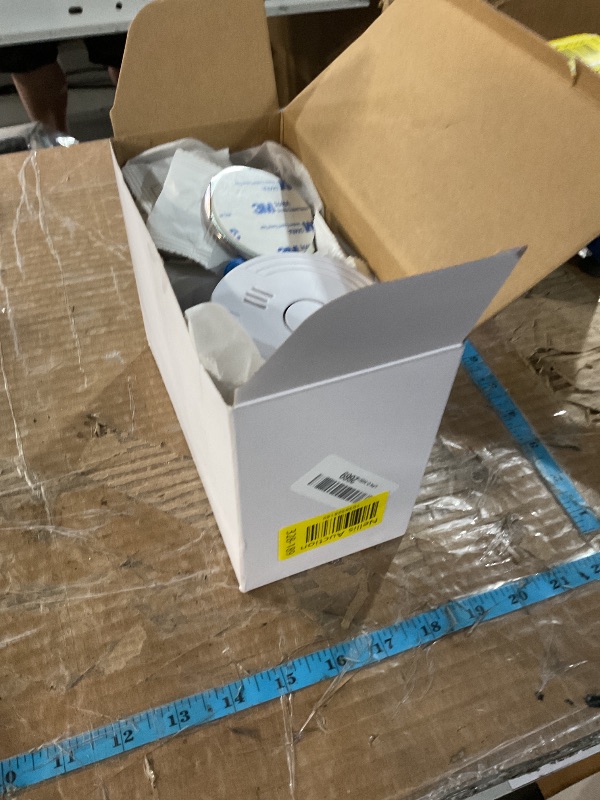 Photo 1 of Ecoey  Alarm Fire Detector, Battery Included Photoelectric Smoke Detector with Test Button and Low Battery Signal, Small Fire Alarm for Home, Bedroom FJ136GB, 6 Packs