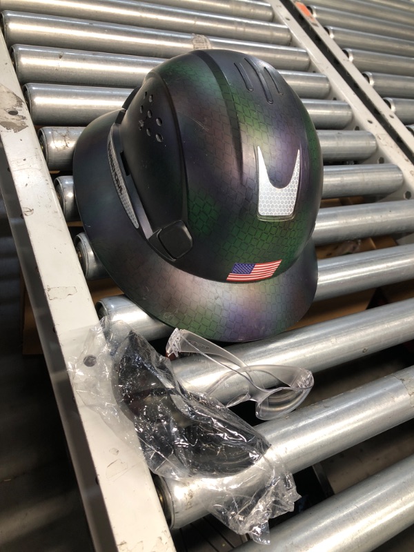Photo 1 of **SCRATCHES** GREEN DEVIL Full Brim Hard Hat Vented Construction Safety Helmet OSHA Approved Cascos De Construccion ABS Work Hardhat for Men&Women 6 Point Adjustable Ratchet Suspension Custom Pattern Design