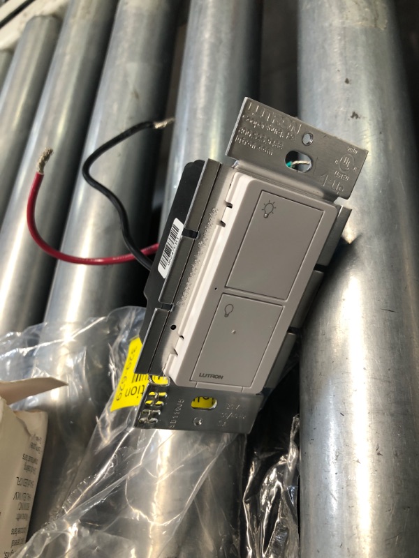 Photo 1 of **(FOR PARTS ONLY/MISSING WALL PLATE AND REMOTE)*** Lutron Caseta Original Smart Switch 3-Way Kit, w/ Pico Remote, Wallplate, and Wall Bracket, for LED Lights and Fans, 5 Amp, Neutral Required, P-PKG1WS-WH