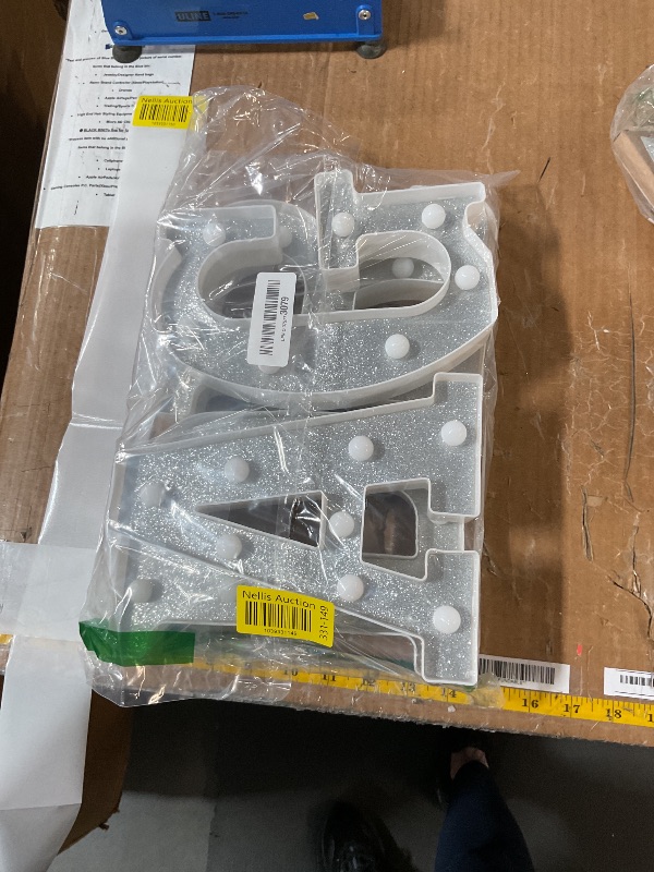 Photo 1 of MEHOFOND 2025 Graduation Decorations, 4 Grad Light Up Letters, Class of 2025 Graduation Sign Battery Operated Lights, LED GRAD Marquee Letters for High School College Graduation Party (Silver Glitter)