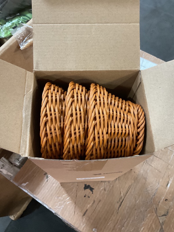 Photo 1 of (USED/FAIR) 3 Pcs Bread Baskets for Serving 14 x 5.7 x 3 Inch Plastic Oval Basket Long Woven Baskets for Gifts Food Fruit Serving Basket Empty for Home Harvest Season Storage Kitchen Restaurant Display Favor
