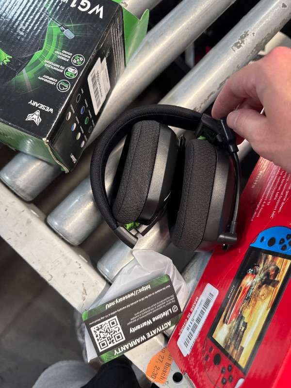 Photo 1 of (MISSING POWER CORD) WESEARY Wireless Gaming Headsets for PC, PS5, PS4, Switch, Mac, 2.4GHz Wireless Gaming Headphone with ENC Noise Canceling Microphone, Bluetooth 5.4, Cool Lighting, 50H Battery, 50mm Drivers