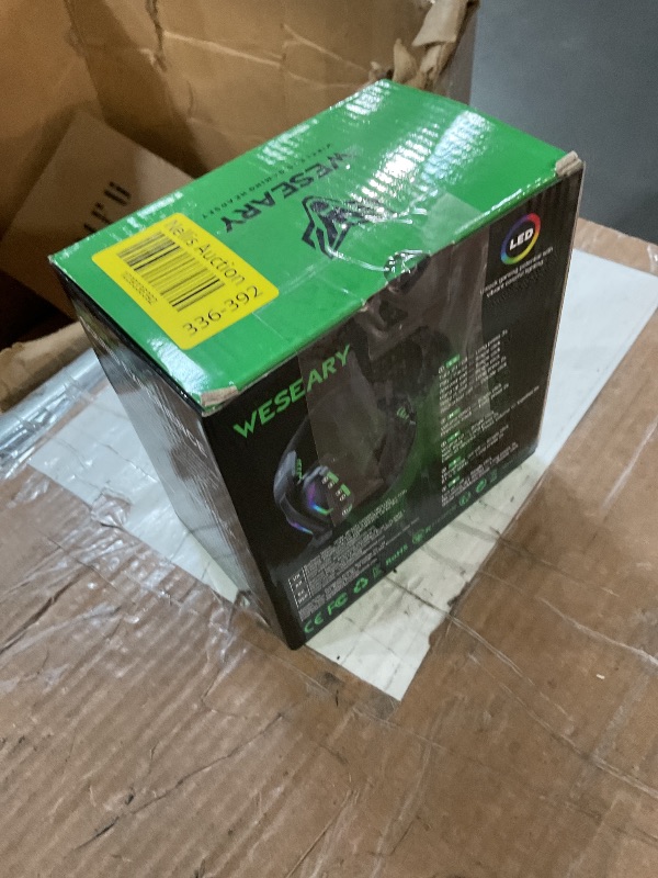 Photo 1 of (MISSING POWER CORD) WESEARY Wireless Gaming Headsets for PC, PS5, PS4, Switch, Mac, 2.4GHz Wireless Gaming Headphone with ENC Noise Canceling Microphone, Bluetooth 5.4, Cool Lighting, 50H Battery, 50mm Drivers