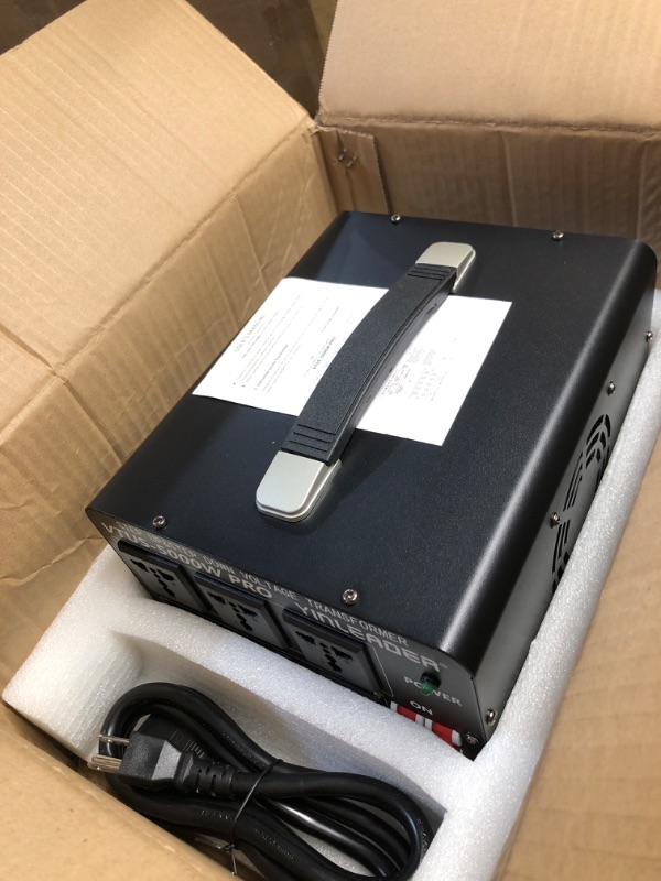 Photo 1 of ***(MAJOR DAMAGE/ SEE NOTES)***Yinleader 5000W PRO Voltage Transformer Converter Step Up/Down AC 110V/120V to 220V/240V or 220V/240V to 110V/120V Power Converter w/US Standard Power Cord,Circuit Breaker Protection