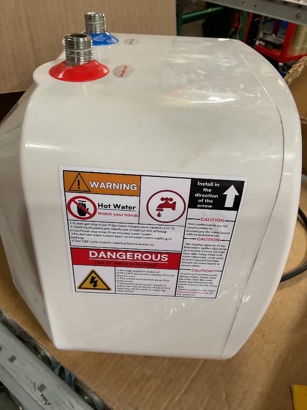 Photo 1 of (Missing hoses)  110/120v 1.5kw Mini Tank Electric Water Heater 2.5 Gallon Compact Under Sink Water Heater Knob Temperature Adjustment