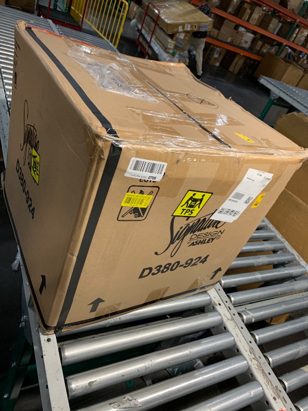 Photo 1 of ***FACTORY SEALED***Signature Design by Ashley 25" Tallenger Modern Upholstered Swivel Counter Height Barstool, Set of 2, Black & Dark Brown