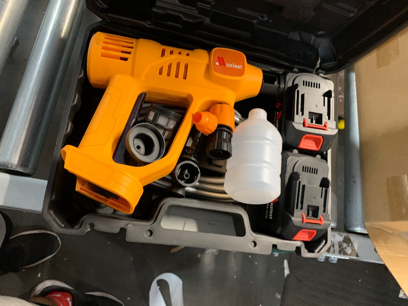 Photo 1 of (used)(see images) Cordless Pressure Washer, 900 PSI Portable Power Washer with 2 Batteries/ 6-in-1 Nozzle / 10 Speed Adjustment/Remaining Battery Display