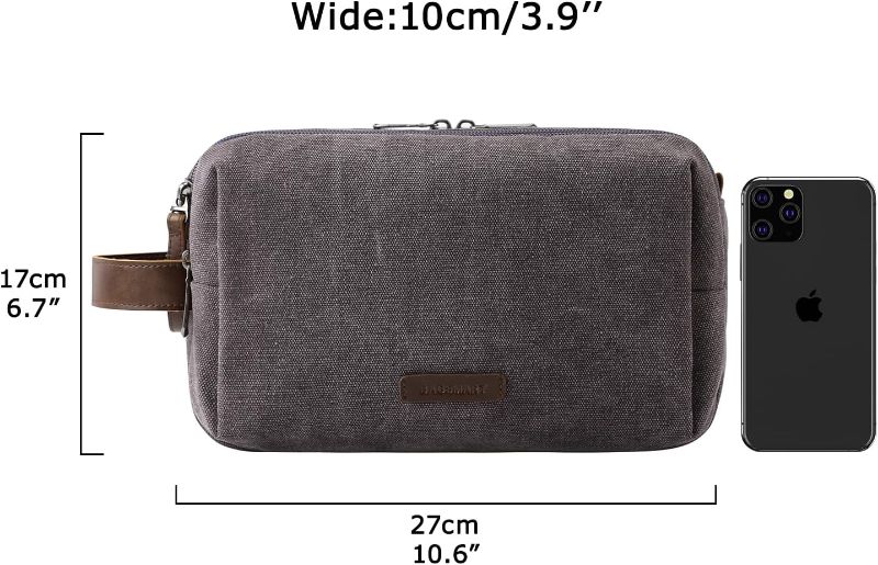 Photo 1 of (BAGGED) (USED/FAIR)  BAGSMART Toiletry Bag for Men, Travel Toiletry Organizer Dopp Kit Water-resistant Shaving Bag for Toiletries Accessories, Door Room Essentials,Black-large