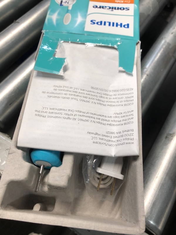 Photo 1 of ***(PARTS ONLY/ NON FUNCTIONAL/ MISSING PARTS)***Philips Sonicare for Kids 3+ Bluetooth Connected Rechargeable Electric Power Toothbrush, Interactive for Better Brushing, Turquoise, HX6321/02