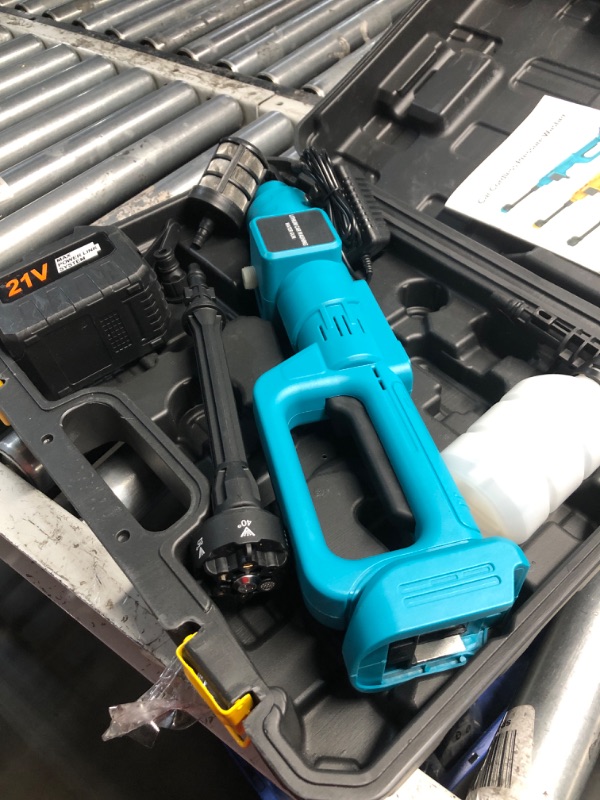 Photo 1 of **SEE NOTES** Upgrade 900PSI High Pressure Washer Cordless, 15000mAh Battery Powered Pressure Washer Gun with 6-in-1 Adjustable Nozzle, Portable Hand Held Power Washer for Car, Floor Cleaning & Garden Watering-Blue