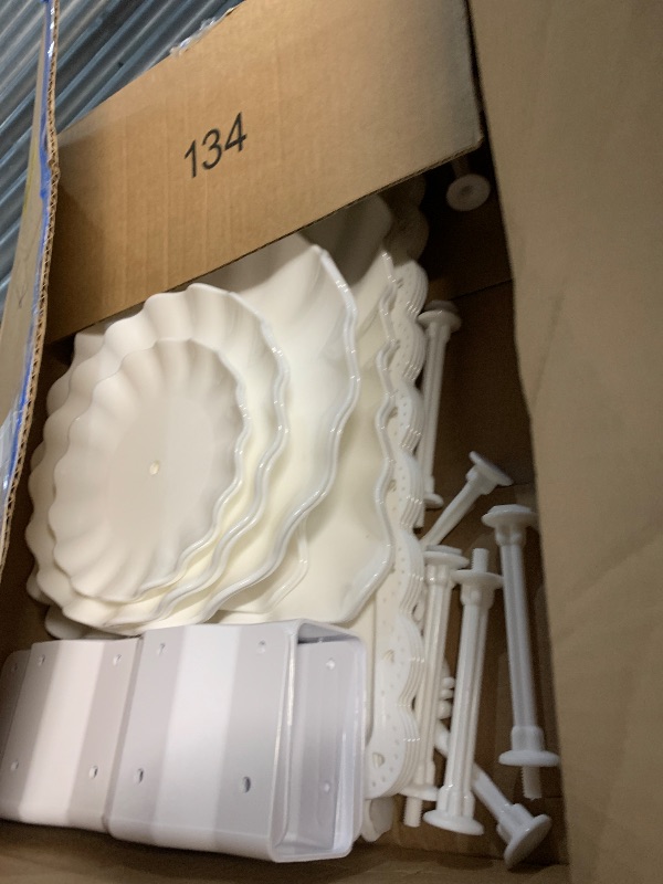 Photo 1 of (PARTS) Pack of 10 NWK Dessert Stand Set with 2X Large 2-Tier and 2X Large 3-Tier Cupcake Stands, 4 x Appetizer Trays, 2 x Cake Pop Stands, for Birthday Baby Shower Party Decorations